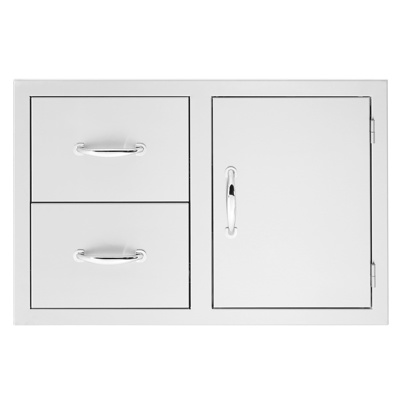 Summerset 30” Stainless Steel 2-Drawer & Access Door Combo 2022 Handle with Hinges (SSDC2-30)